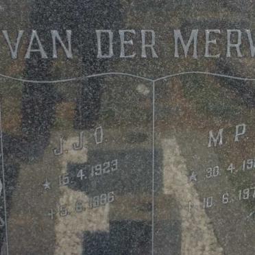 MERWE J.J.O., van der 1923-1966 &amp; M.P. 1927-1979