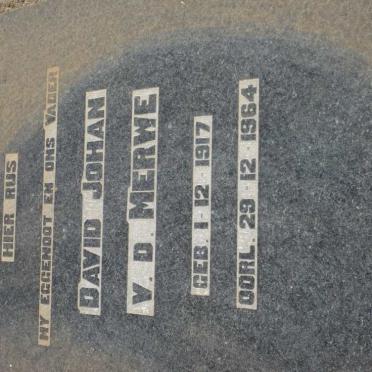 MERWE David Johan, v.d. 1917-1964