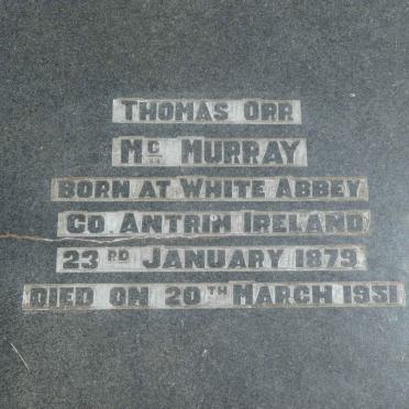 MCMURRAY Thomas Orr 1879-1951