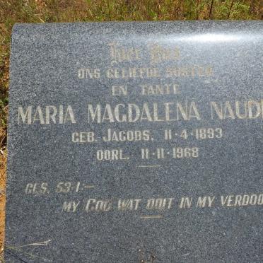 NAUDE Maria Magdalena nee JACOBS 1893-1968
