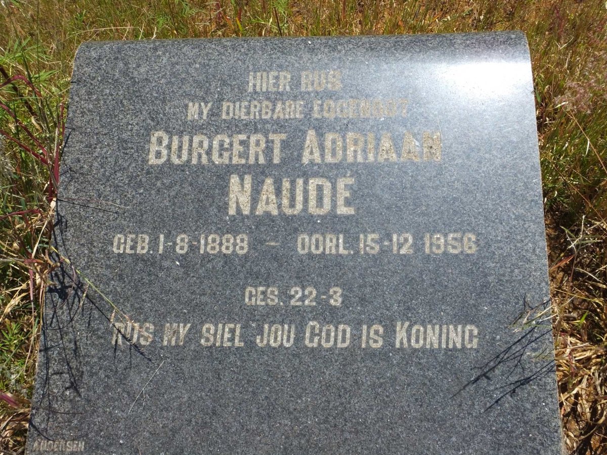 NAUDE Burgert Adriaan 1888-1956