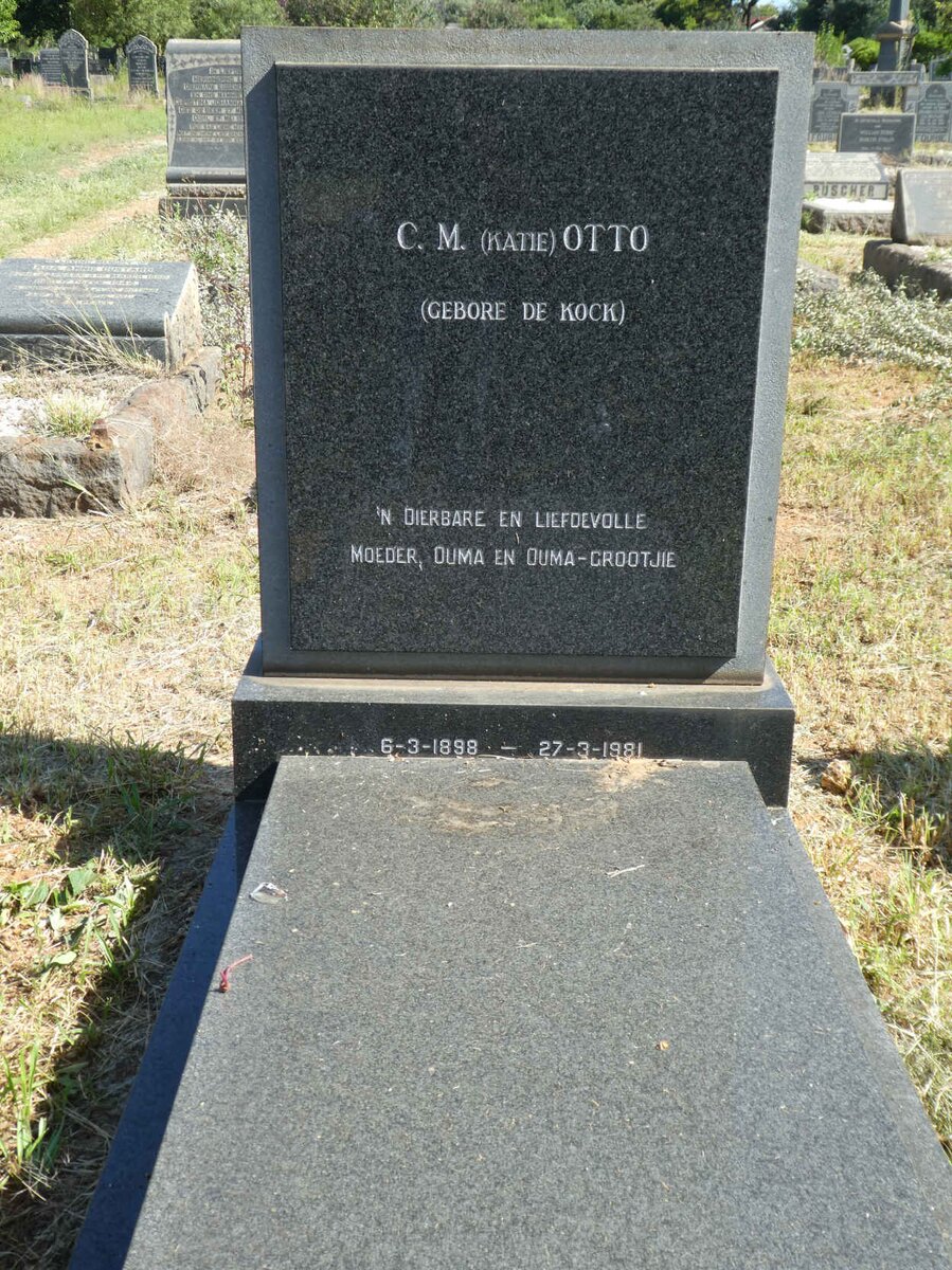 OTTO C.M. nee DE KOCK 1898-1981