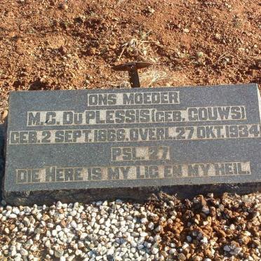 PLESSIS M.C., du née GOUWS 1868-1934