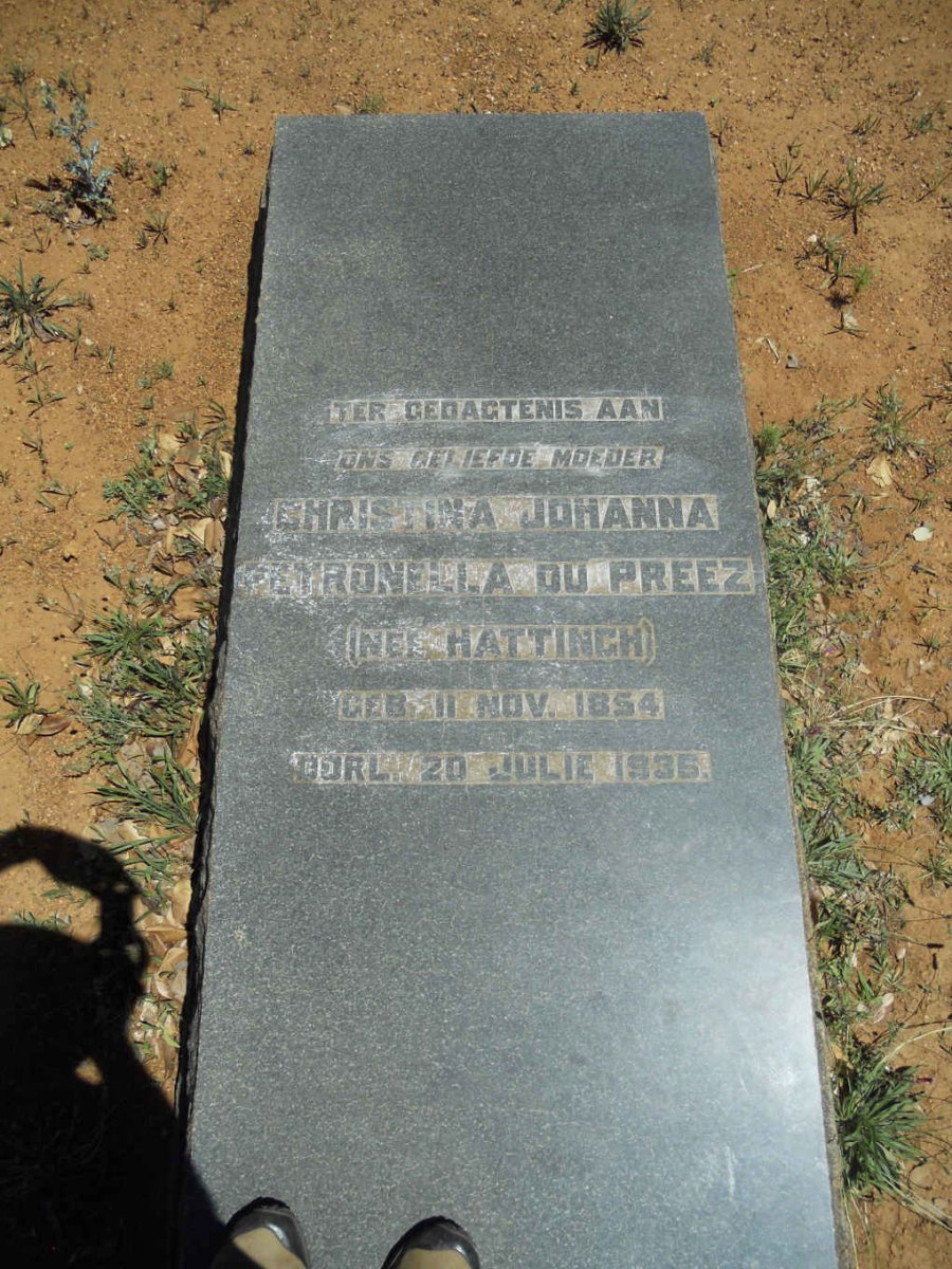 PREEZ Christina Johanna Petronella, du nee HATTINGH 1854-1936