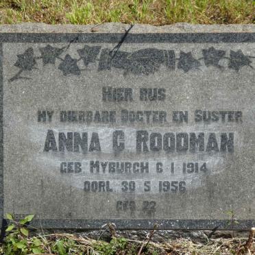 ROODMAN Anna C. nee MYBURGH 1914-1956