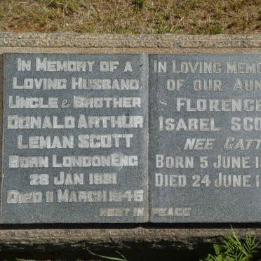 SCOTT Donald Arthur Leman 1881-1945 :: SCOTT Florence Isabel nee GATT 1882-1967