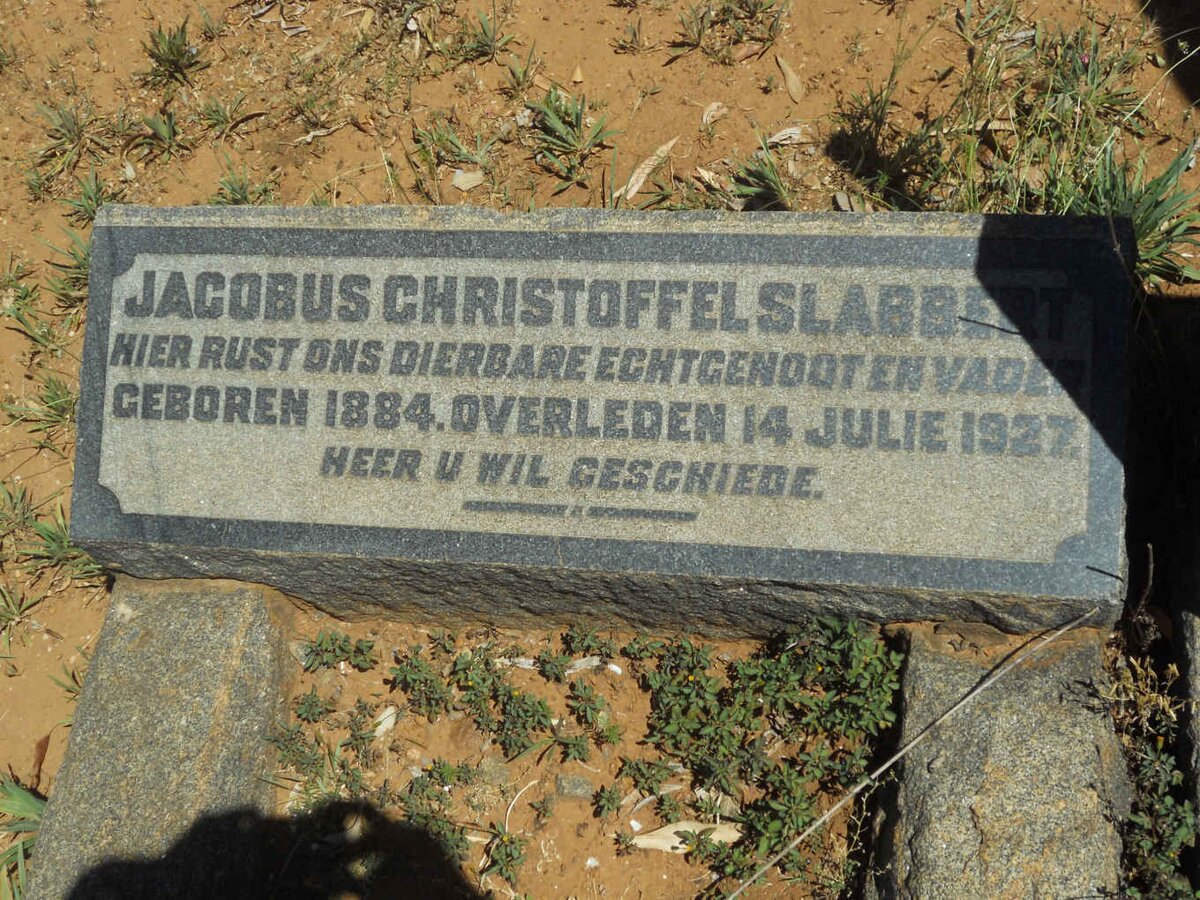 SLABBERT Jacobus Christoffel 1884-1927