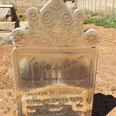 TOIT Martha Johanna Christina, du nee VAN ZIJL 1875-1898