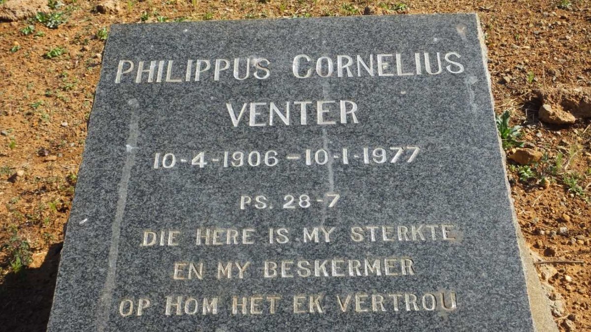 VENTER Philippus Cornelius 1906-1977