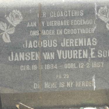 VUUREN Jacobus Jeremias, Jansen van 1884-1957