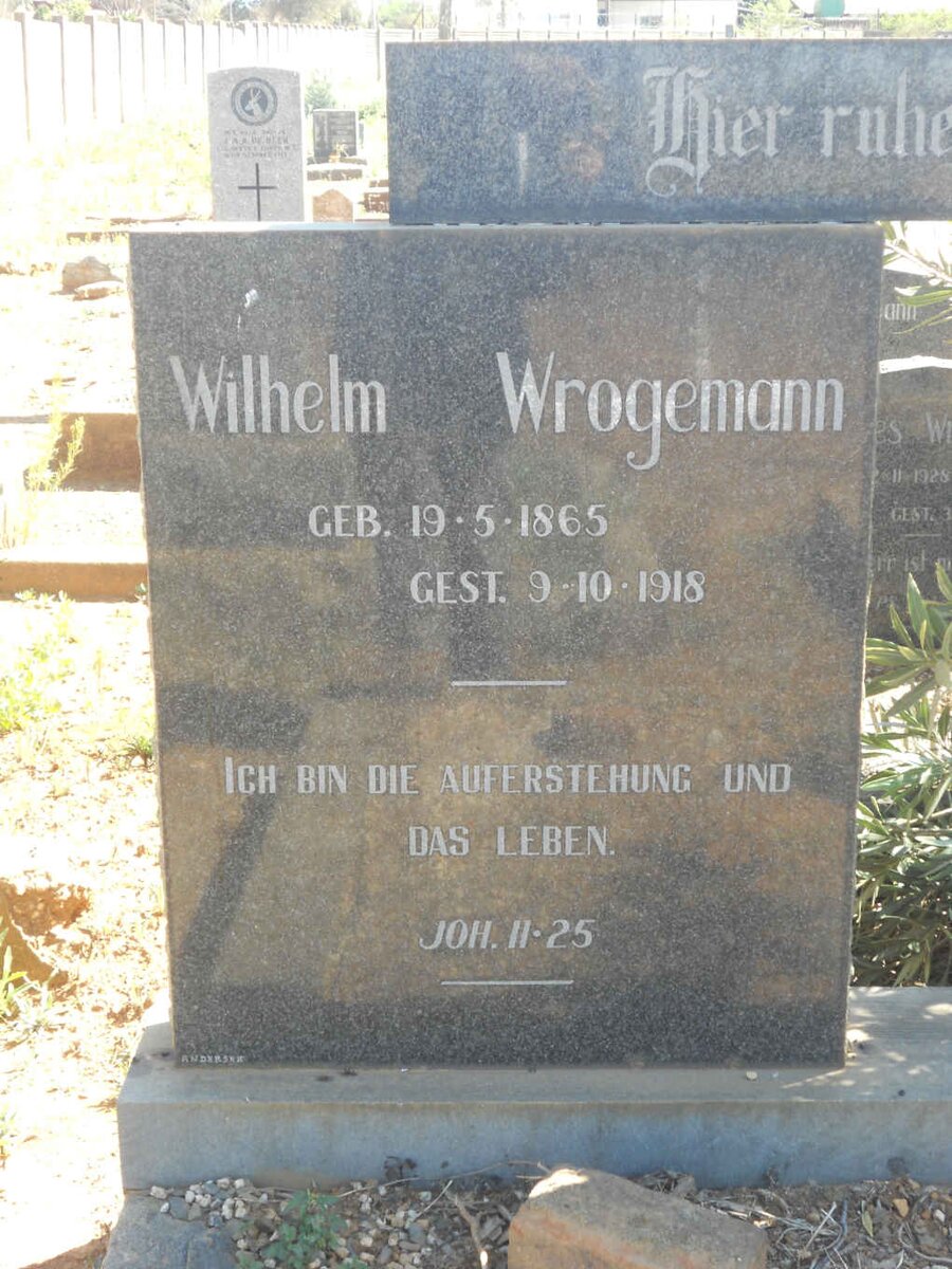 WROGEMANN Wilhelm 1865-1918 &amp; Auguste SCHNELL 1875-1968
