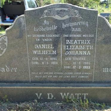 WATT Daniel Wilhelm, v.d. 1895-1968 &amp; Beatrix Elizabeth Johanna VIVIERS 1905-1993