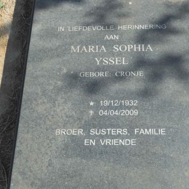 YSSEL Maria Sophia nee CRONJE 1932-2009