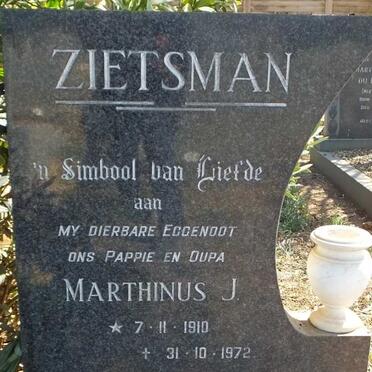 ZIETSMAN Marthinus J. 1910-1972