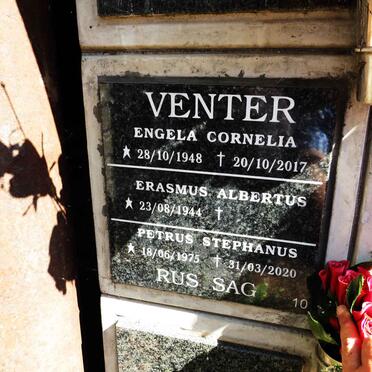 VENTER Erasmus Albertus 1944- & Engela Cornelia 1948-2017 :: VENTER Petrus Stephanus 1975-2020