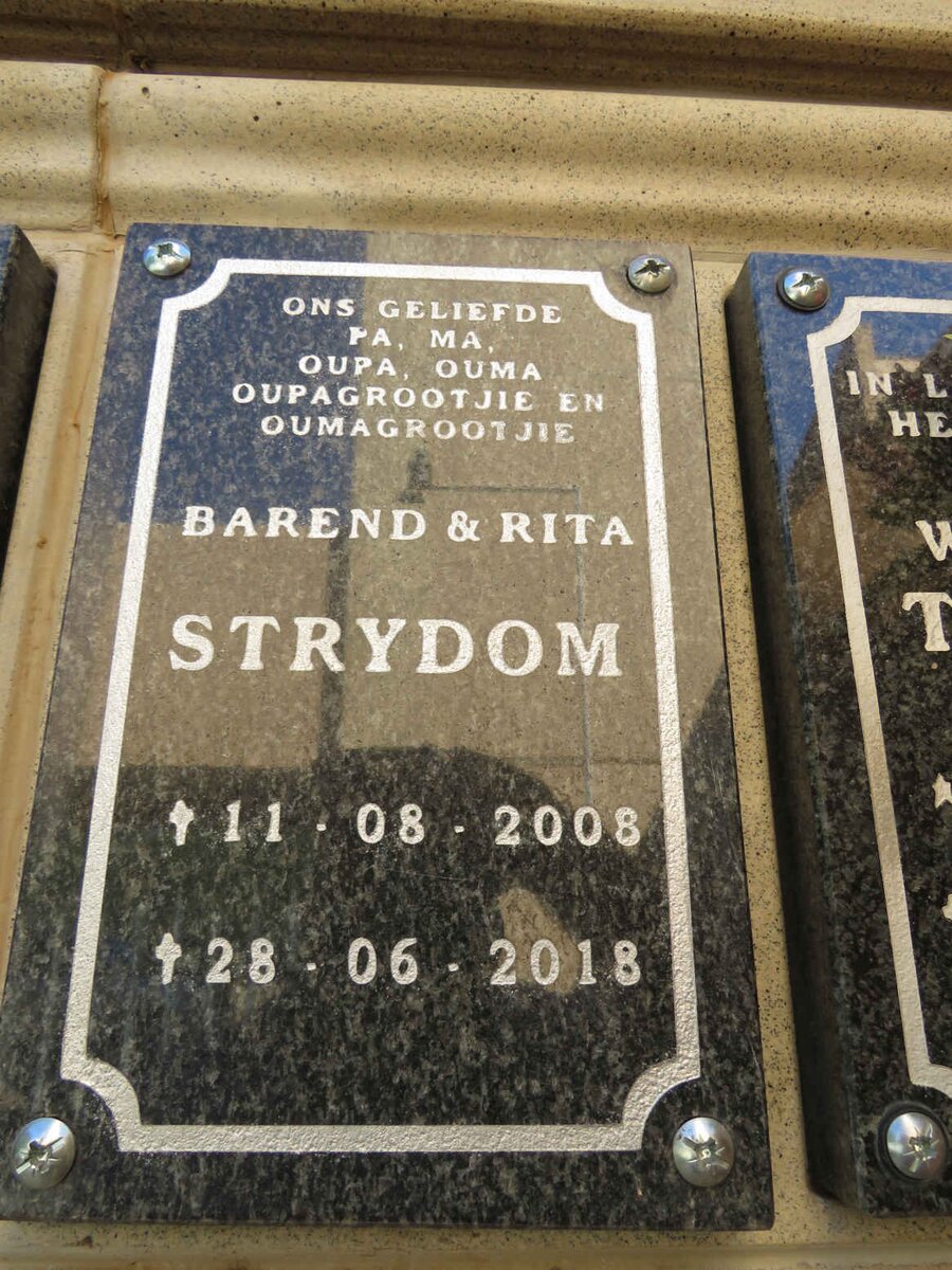 STRYDOM Barend -2008 & Rita -2018