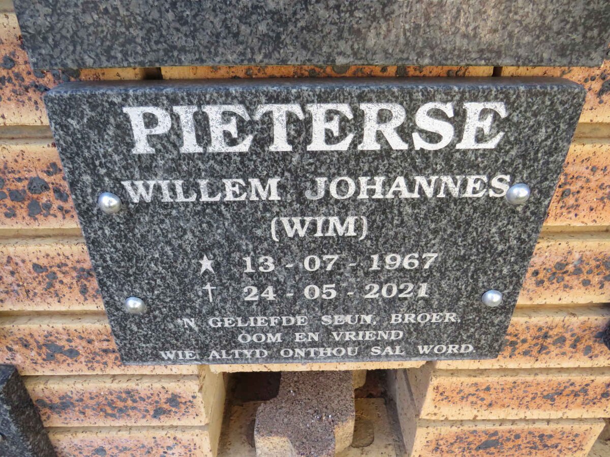 PIETERSE Willem Johannes 1967-2021