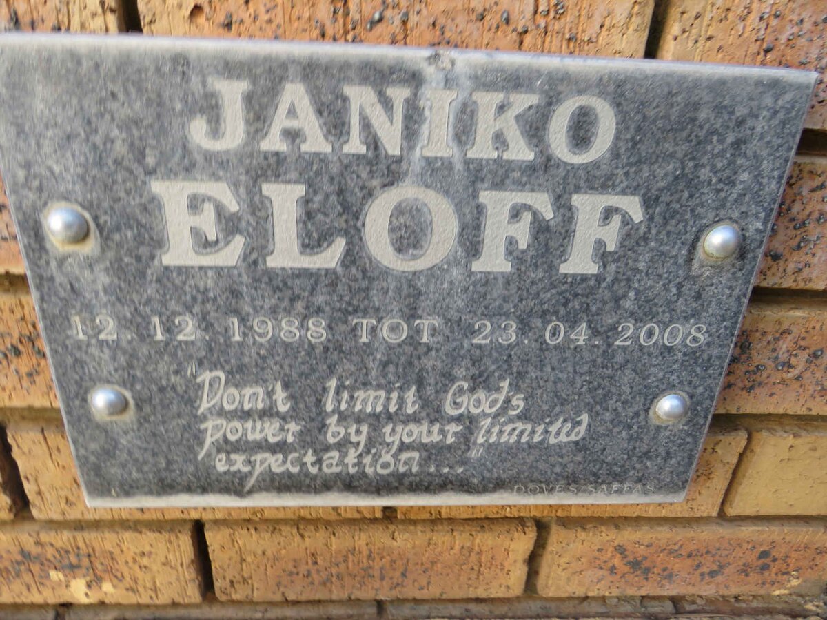 ELOFF Janiko 1988-2008