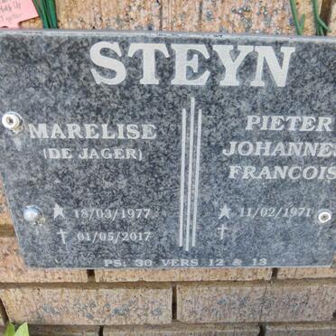 STEYN Pieter Johannes Francois 1971-  & Marelise DE JAGER 1977-2017