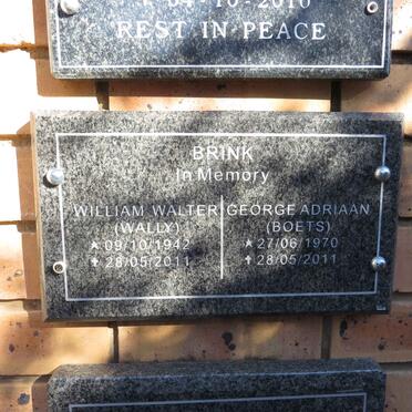 BRINK William Walter 1972-2011 :: BRINK George Adriaan 1970-2011