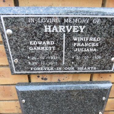 HARVEY Edward Garrett 1937-2017 & Winifred Frances Juliana 1938- 