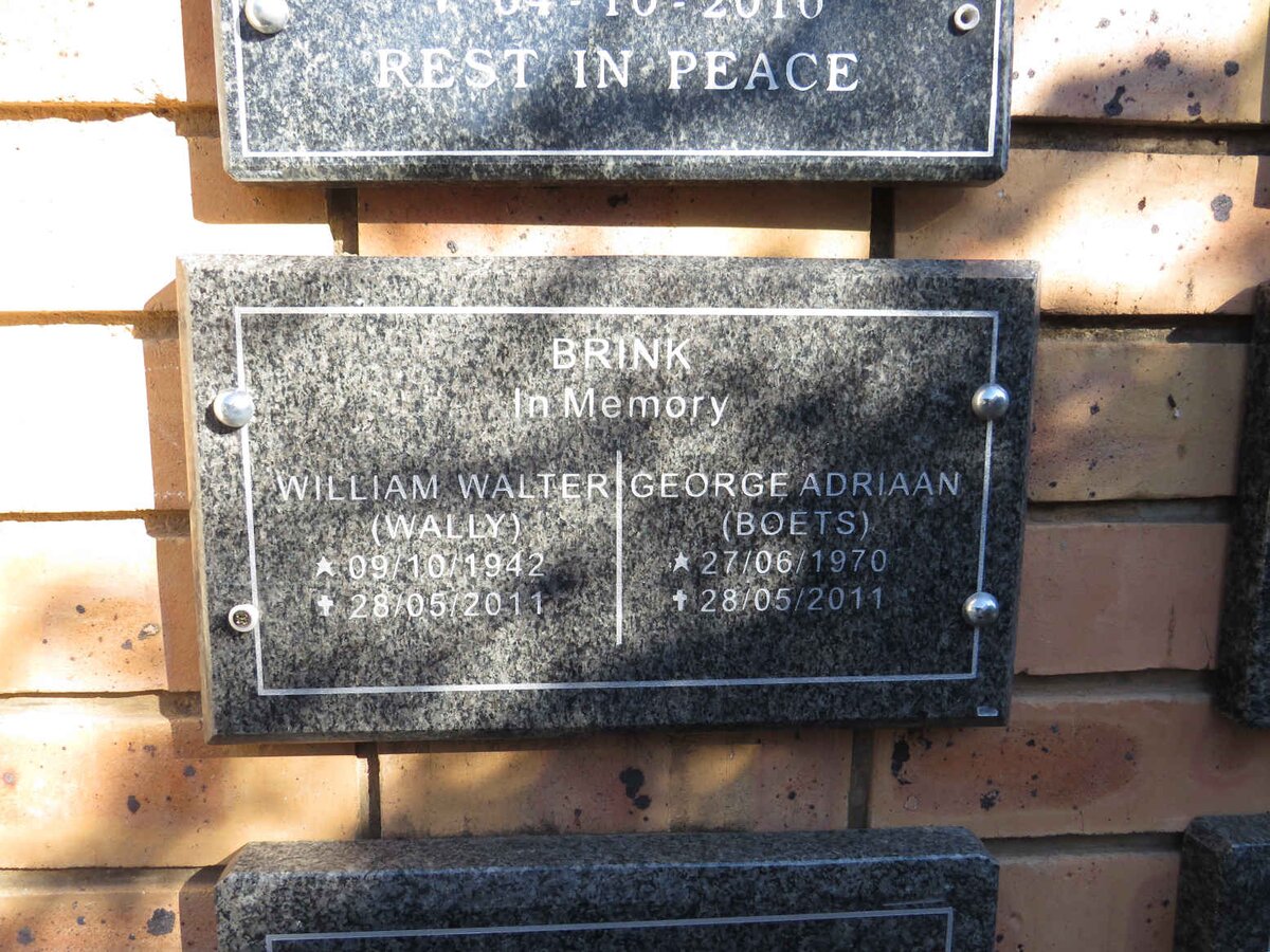 BRINK William Walter 1972-2011 :: BRINK George Adriaan 1970-2011