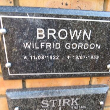 BROWN Wilfred Gordon 1922-1959