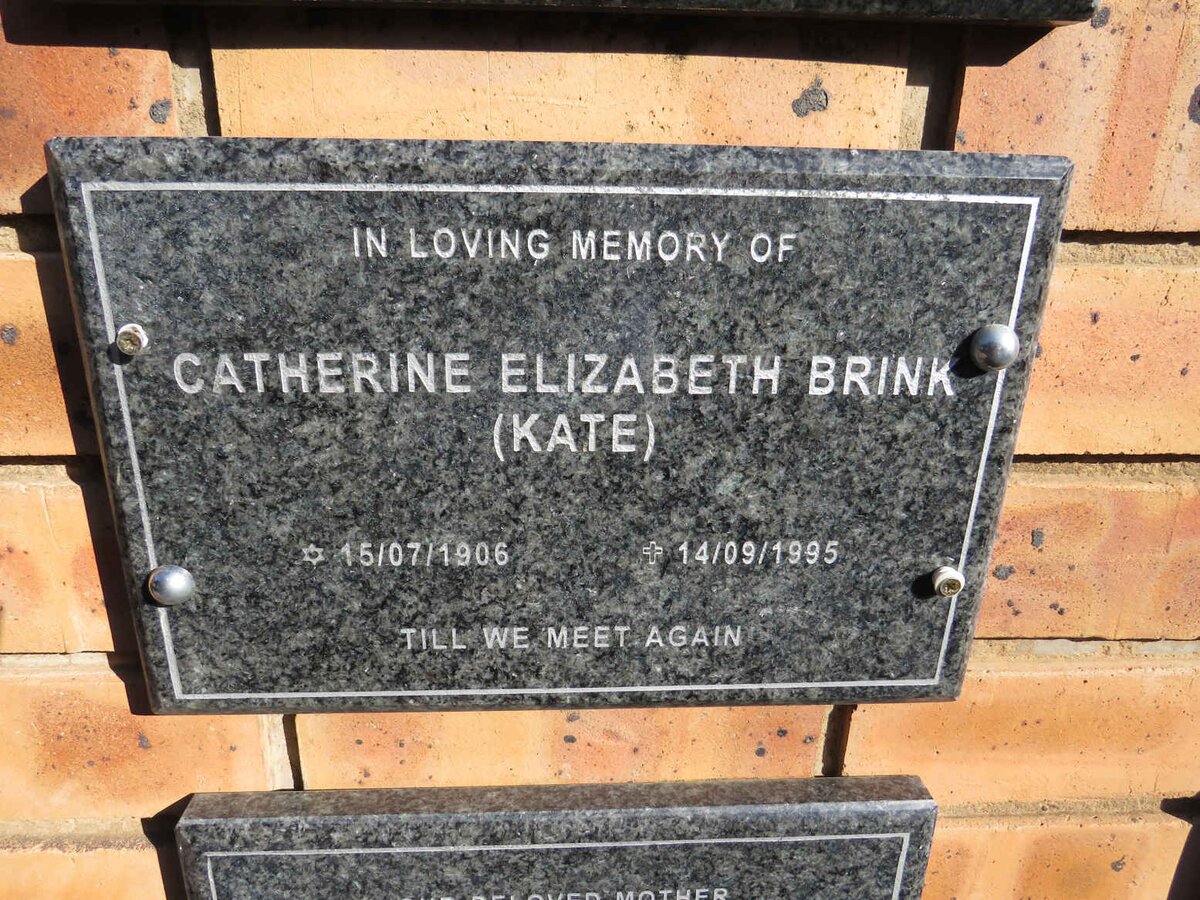 BRINK Catherine Elizabeth 1906-1995