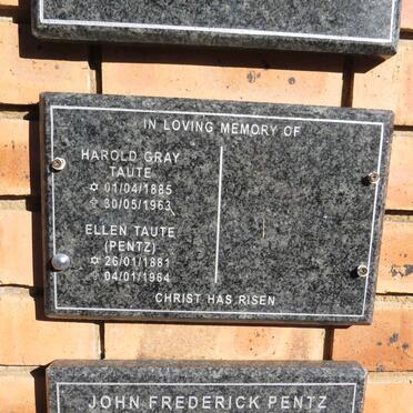 TAUTE Harold Gray 1885-1963 & Ellen PENTZ 1881-1964