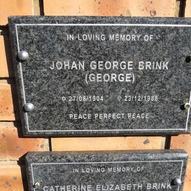 BRINK Johan George 1904-1988