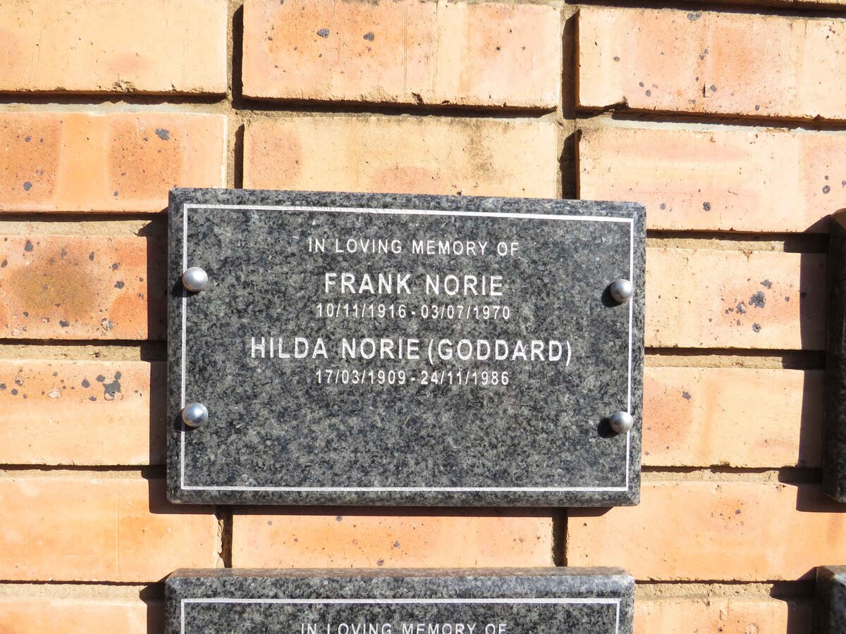 NORIE Frank 1916-1970 & Hilda GODDARD 1909-1986