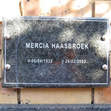 HAASBROEK Mercia 1932-2003