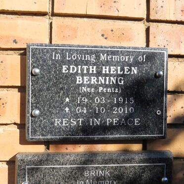 BERNING Edith Helen nee PENTZ 1915-2010