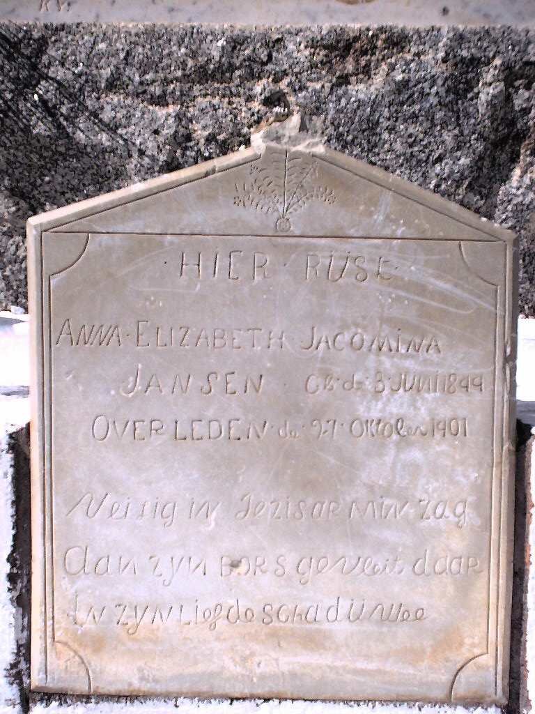 JANSEN Anna Elizabeth Jacomina 1899-1901
