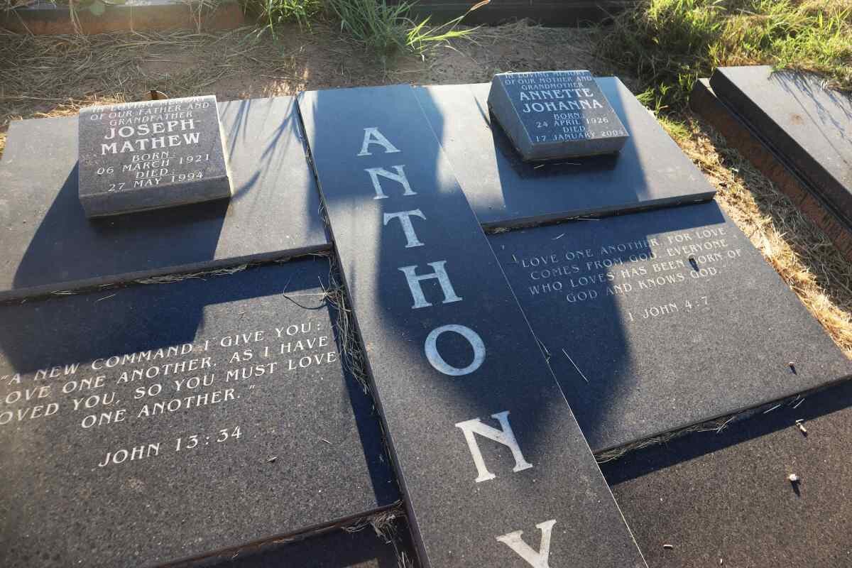 ANTHONY Joseph Mathew 1921-1994 & Annette Johanna 1926-2004