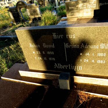 ALBERTIYJN Johan Dawid 1890-1970 & Gesina Adriana Wilhelmina 1900-1993