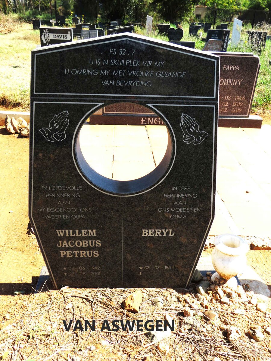 ASWEGEN Willem Jacobus Petrus, van 1942-2001 & Beryl 1954-