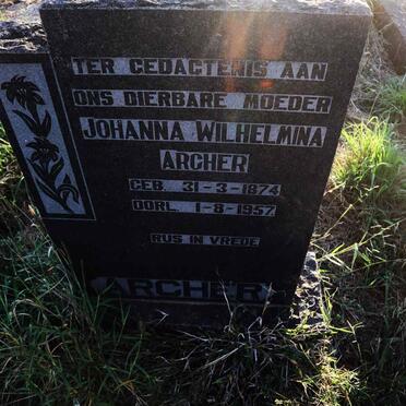 ARCHER Johanna Wilhelmina 1874-1957