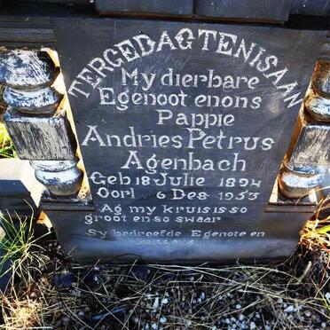 AGENBACH Andries Petrus 1894-1953