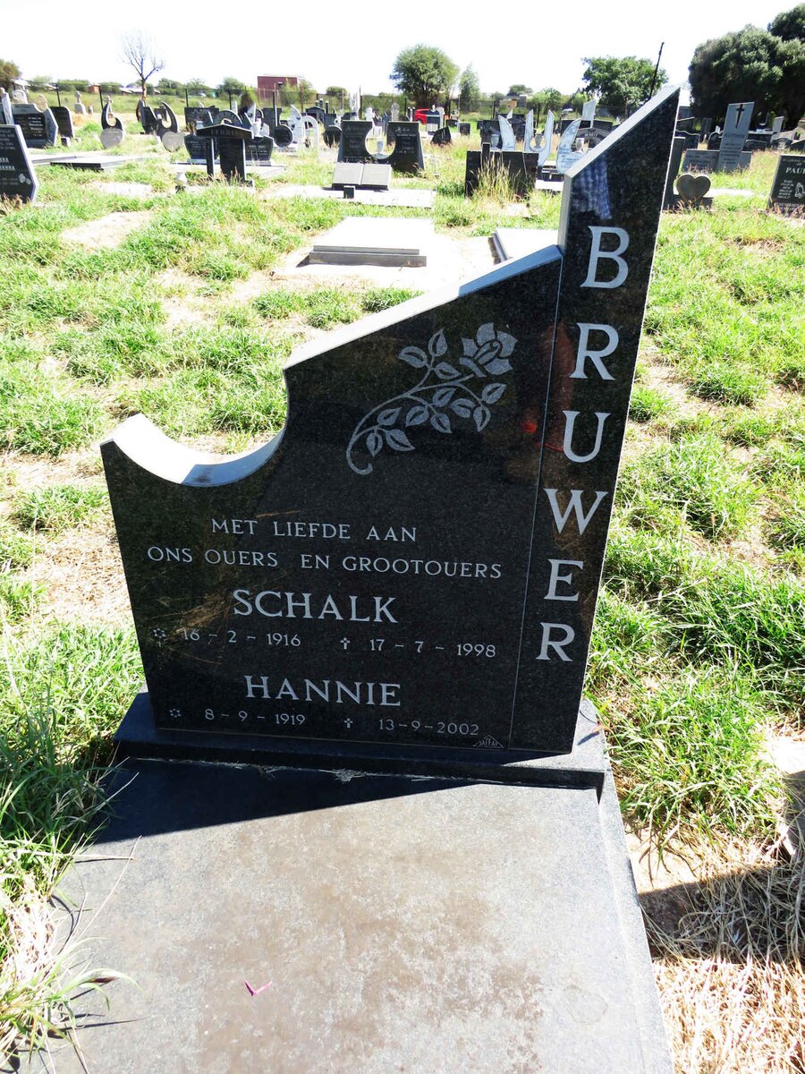 BRUWER Schalk 1916-1998 & Hannie 1919-2002