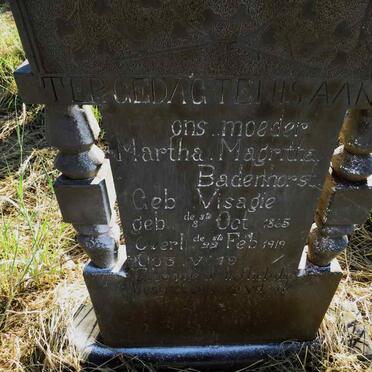 BADENHORST Martha Magritha nee VISAGIE 1865-1919