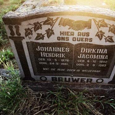 BRUWER Johannes Hendrik 1876-1961 & Dirkina Jacomina 1882-1963