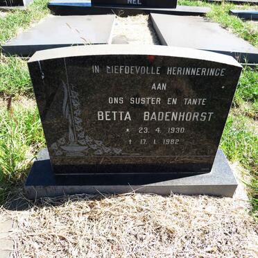 BADENHORST Betta 1930-1982