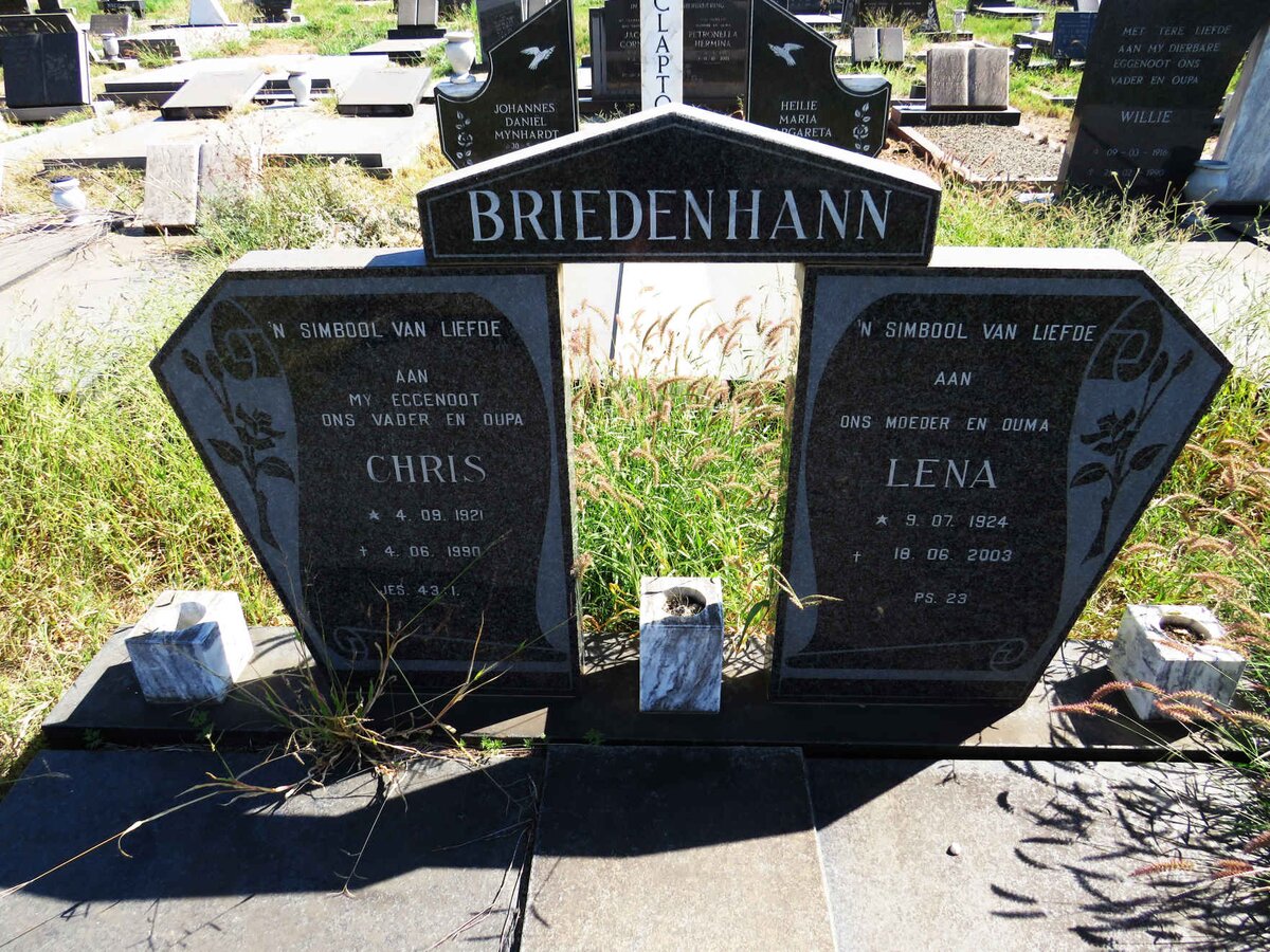 BRIEDENHANN Chris 1921-1990 & Lena 1924-2003