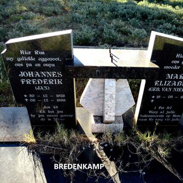 BREDENKAMP Johannes Frederik 1926-1998 & Mary Elizabeth VAN NIEKERK 1934-