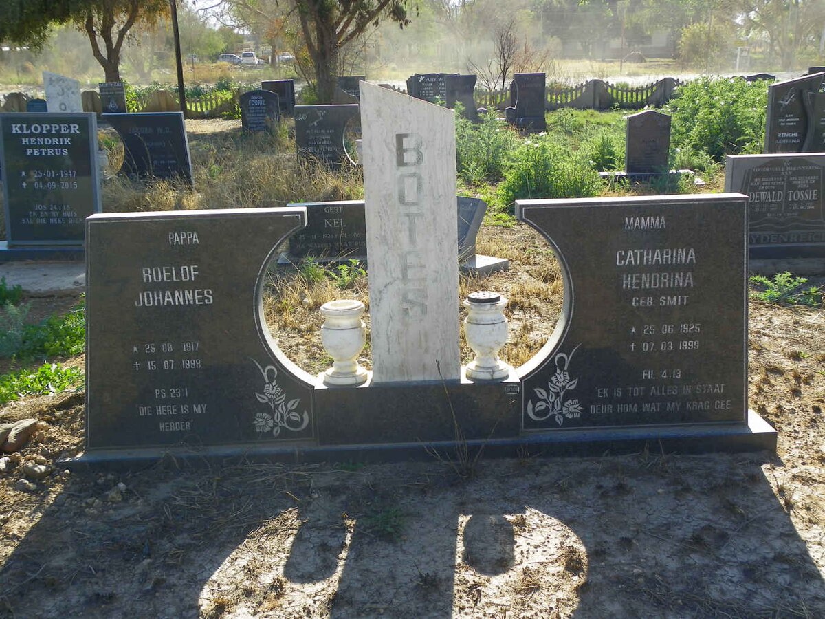 BOTES Roelof Johannes 1917-1998 &amp; Catharina Hendrina SMIT 1925-1999