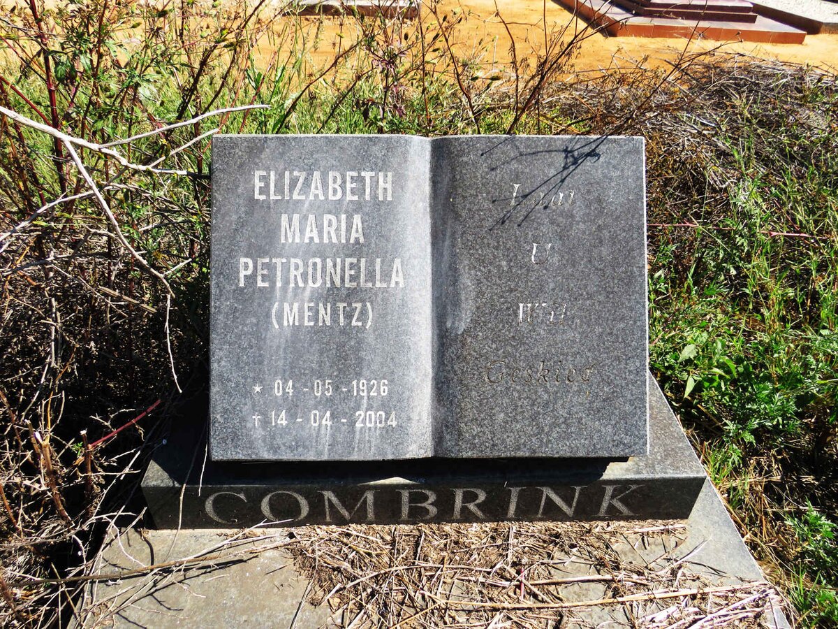 COMBRINK Elizabeth Maria Petronella nee MENTZ 1926-2004