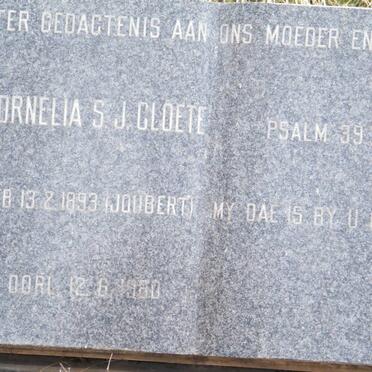 CLOETE Cornelia S.J. nee JOUBERT -1980