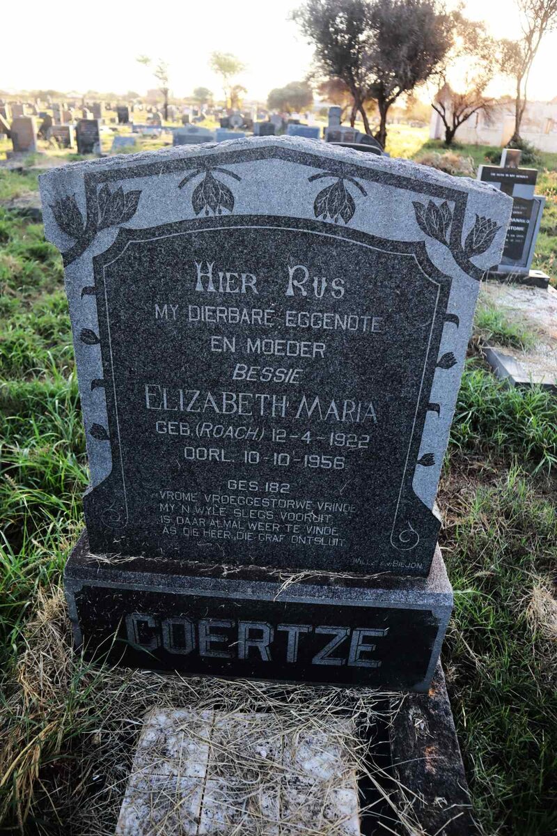 COERTZE Elizabeth Maria nee ROACH 1922-1956
