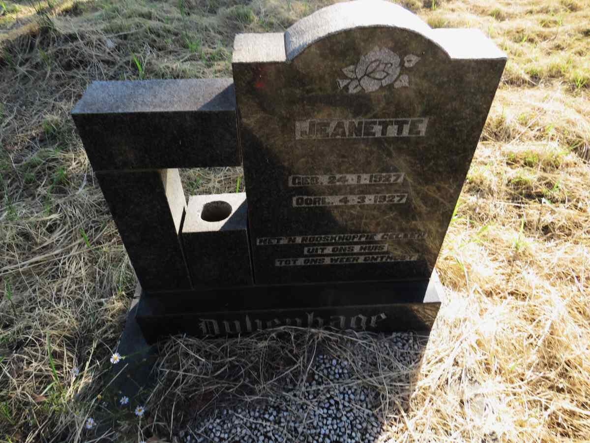 DUVENHAGE Jeanette 1927-1927